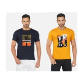 CHOZI Cotton Blend Regular Fit Printed Half Sleeves Men''s T-Shirt - Multicolor ( Pack of 2 ) - None