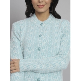 eWools.in Woollen Round Neck Women''s Buttoned Cardigans - Blue ( ) - None