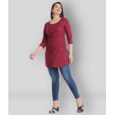 HIGHLIGHT FASHION EXPORT - Maroon Viscose Womens Straight Kurti ( Pack of 1 ) - S