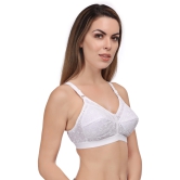 Eves Beauty Womens Full Coverage Bra-40D / White / Cotton