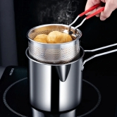 Deep Frying Pot With Basket Stainless Steel Fryer Pot With Long Handle Mini Deep Oil Fryer