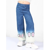 Naughty Ninos Girls Ombre washed Blue Denim Embroidered Pants - None