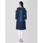 CEFALU - Blue Denim Women''s Straight Kurti ( Pack of 1 ) - None