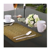 bulfyss PVC Textured Rectangle Table Mats ( 42 cm x 26 cm ) Pack of 6 - Green - Green