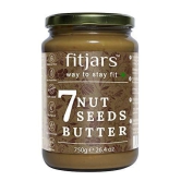 FITJARS Stone Ground Keto Vegan All Natural Gourmet 7 Nut and Seeds Butter(Almonds,Cashews,Brazilnut,Hazelnut Chia Seeds,Flax Seeds,Pumpkin Seeds) , 750 g