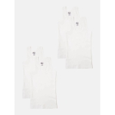 Lux Cozi - White Cotton Solid Boys Vest ( Pack of 4 ) - None