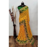 Kashvi Sarees Georgette Printed Saree With Blouse Piece - Green ( Pack of 1 ) - Green