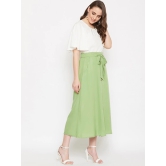 Women White & Green Solid Top with Skirt