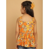 MINI & MING Girls Floral Print Shoulder Straps Top