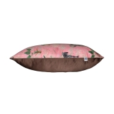 Tropical Retreat Printed Velvet Dusky Pink Cushion Cover, 40 x 40 cm