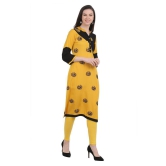 SAAKAA - Yellow Rayon Womens Straight Kurti - XXL