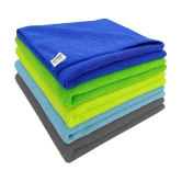 SOFTSPUN - Multicolor Microfiber Cloth For Automobile ( Pack of 5 )