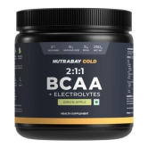 Nutrabay Gold BCAA 2:1:1 with Electrolytes - 5g Vegan BCAAs, Pre/Post Workout Energy Drink - 250g, Green Apple