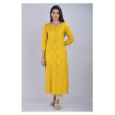 Kbz Yellow Rayon Straight Kurti - XXL