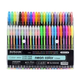 ART 48 Pc Gel Pens Set Color Gel Pens ,Glitter, Metallic , Neon Pens Set suoerfine Nib Sketch Pens  (Set of 1, Multicolor)