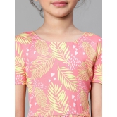 Oxolloxo Girls Tropical Printed Puff Sleeves Fit & Flare Dress