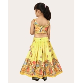 Girls Rayon Silk Fully Stitched Lehenga Choli | Bandhani Print MultiColor Lehenga Choli Set-Yellow / 5 Years-6 Years