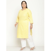 Queenley - Yellow Cotton Women's Straight Kurti ( Pack of 1 ) - None