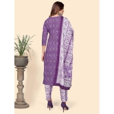 Vbuyz - Purple Straight Cotton Women's Stitched Salwar Suit ( Pack of 1 ) - None