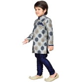 AJ Dezines - Grey Cotton Blend Boys Sherwani ( Pack of 1 ) - None