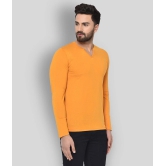 Glito - Mustard Cotton Blend Regular Fit Mens T-Shirt ( Pack of 1 ) - None