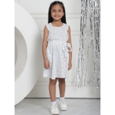 MINI & MING Girls Polka Dot Printed Tie-Ups A-Line Dress