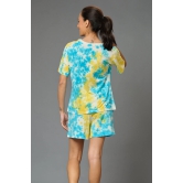 Yellow & Sky Blue Co-ord Set for Women L