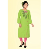 haya fashion - Lime Green Rayon Women's Straight Kurti ( Pack of 1 ) - None