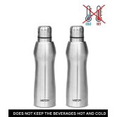 Milton Elate 1000 Stainless Steel Water Bottle, Set of 2, 880 ml Each, Silver - Silver