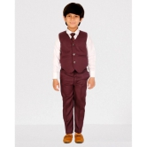 DKGF Fashion Boys Polyester Suit ( Pack of 1 , Maroon ) - None