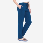 Vami Plain Cotton Rich Relax Lower For  Women - Blue S