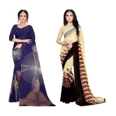 LEELAVATI - Multicolor Georgette Saree With Blouse Piece ( Pack of 2 ) - Multicolor