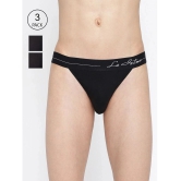 La Intimo Black Cotton Mens Bikini ( Pack of 3 ) - None