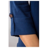 Doriya - Blue Cotton Blend Women''s Front Slit Kurti - 3XL