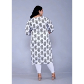 JC4U Cotton Embroidered Straight Womens Kurti - White ( Pack of 1 ) - None