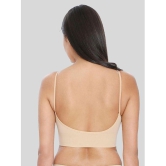 ILRASO - Beige Cotton Blend Removable Padding Women's Sports Bra ( Pack of 1 ) - None