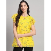 Curvydrobe Yellow Georgette Womens A-Line Top ( Pack of 1 ) - None