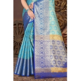 LEELAVATI - Blue Silk Saree With Blouse Piece ( Pack of 1 ) - Blue