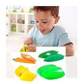 Fratelli Play Food Realistic Vegetables Cut Set with Cutting Board & Knife Toy for Kids,Multicolor(5ps Vegetables,Chopping Board & Knife Toy) - Multi-Color