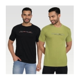 Zeffit Cotton Blend Regular Fit Printed Half Sleeves Mens T-Shirt - Multicolor ( Pack of 2 ) - None