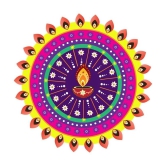 Decor Villa Rangoli Vinyl Multicolour Wall Sticker - Pack of 1