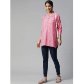 SVARCHI - Pink Cotton Womens Straight Kurti ( Pack of 1 ) - None