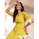 Janasya Chiffon Self Design Midi Womens A-line Dress - Mustard ( Pack of 1 ) - None