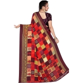 LEELAVATI - Red Georgette Saree With Blouse Piece ( Pack of 1 ) - Red