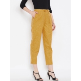 Women Mustard Yellow Textured Relaxed Trousers