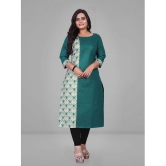 Parastri Cotton Printed Straight Womens Kurti - Green ( Pack of 1 ) - None