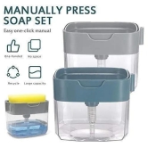 Soap Dispenser - 2 in 1 Soap Dispenser With Free Sponge ( 380 ml, Multicolor )