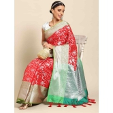 Women''s Brocade Soft Silk Zari Woven Saree With Unstiched Blouse Piece