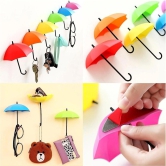 Creative Umbrella Shape Decorative Key Holder Wall Mounted Hooks