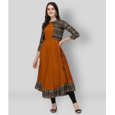 Estela - Gold Rayon Women's Jacket Style Kurti ( Pack of 1 ) - S